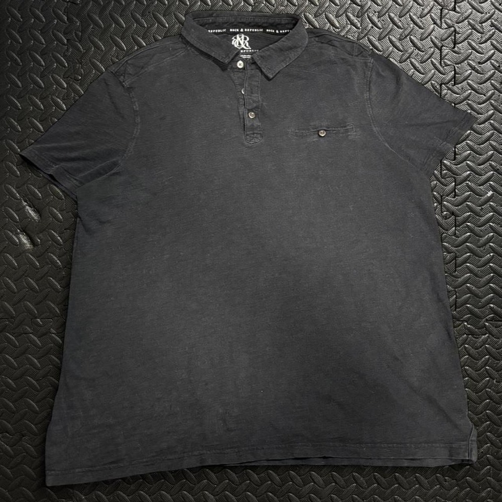 Sick Y2K Rock & Republic black polo shirt